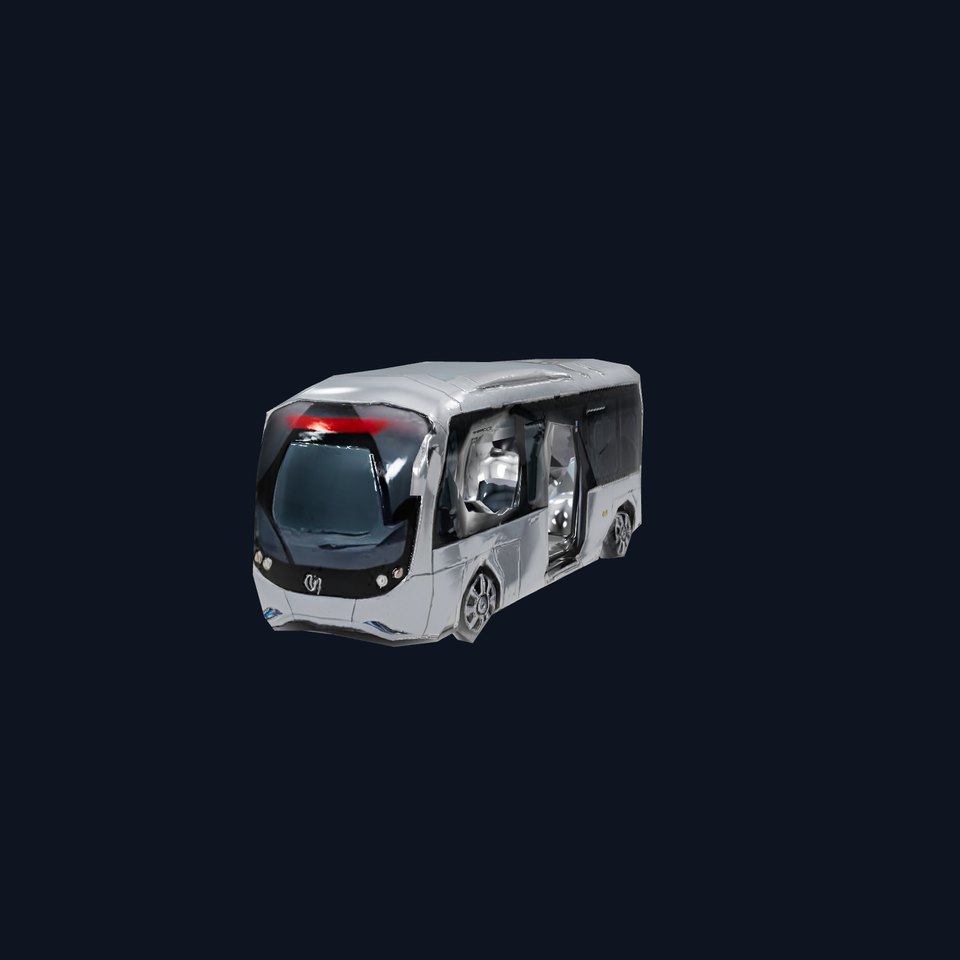 Futuristic Silver Bus model pack